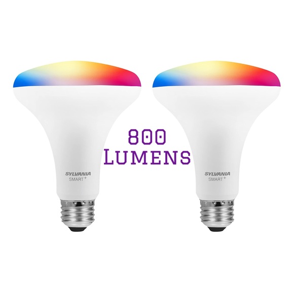 Sylvania Bluetooth Smart + Light Bulb 2 pack Full Color BR30 Led Bulb 800 Lumens - Picture 1 of 7